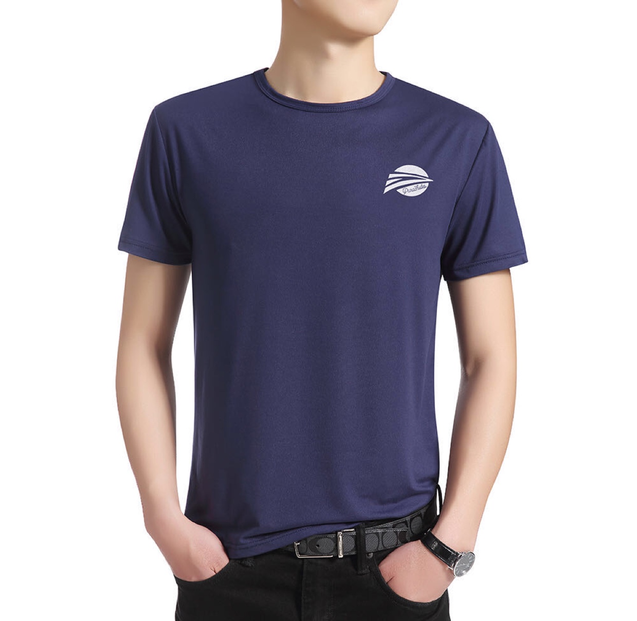 Summer 2020 New Short Sleeve Base T-Shirt Men's Thin Loose Top details Picture