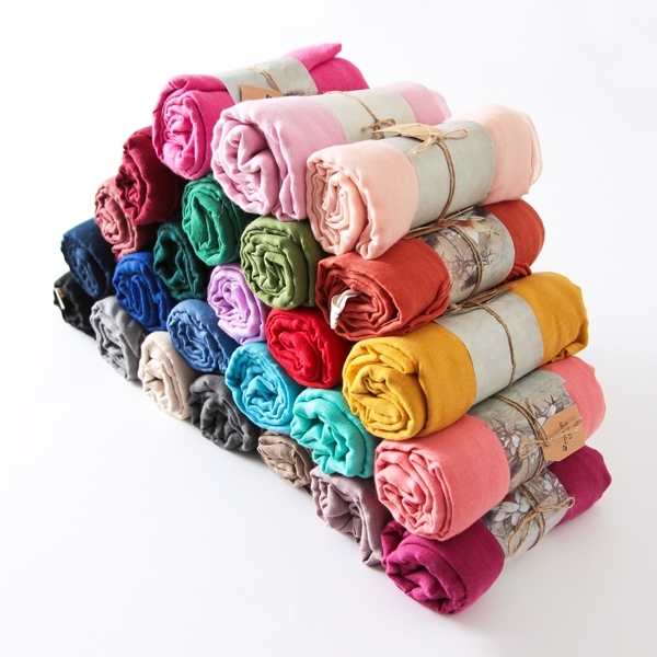 Korean Version Of All Solid Color Super Spring And Autumn Sun Protection Cotton And Hemp Scarf Literary Women's Winter Shawl Korean Silk Scarf Woman