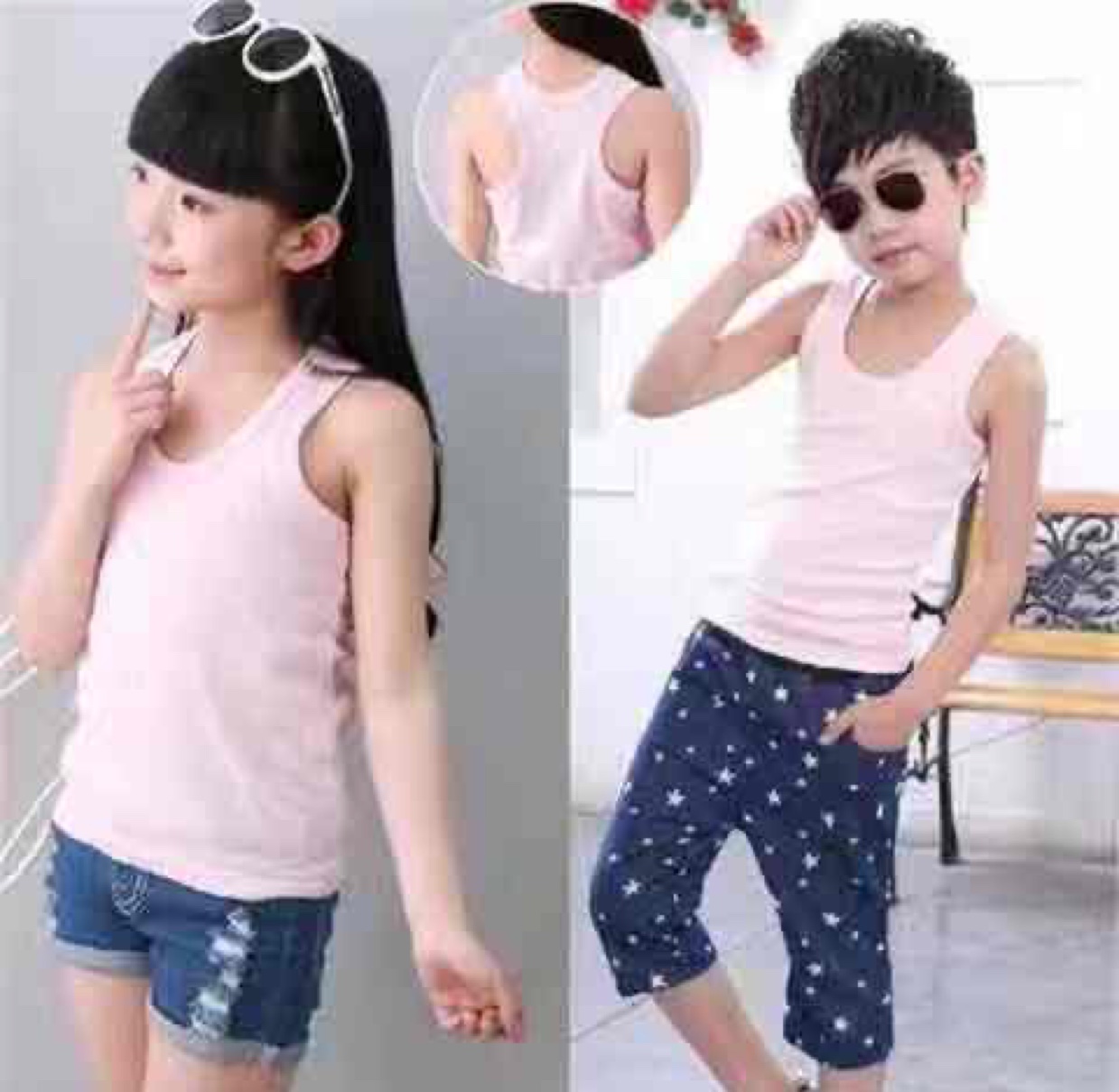 Summer 2020 New Children's Vests For Men And Women Slim Slim Vests details Picture