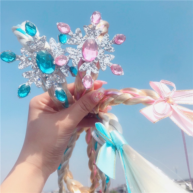 Children's ice and snow false hair band, cute princess wig, festival outfit headwear, children's wig, hair clip headwear Specification image