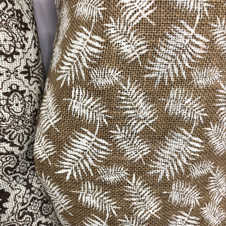 Linen fabric with leaf pattern details Picture