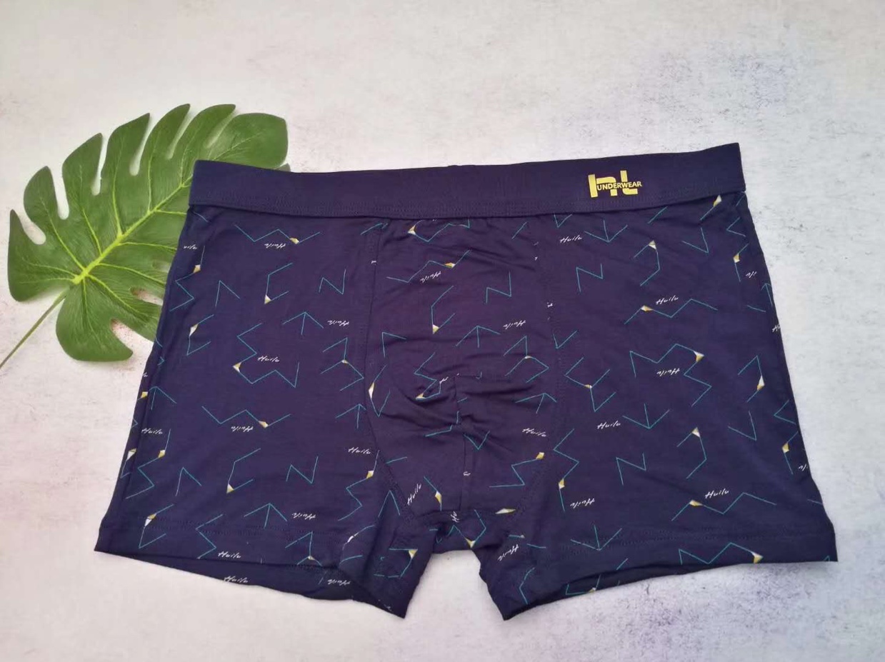 Men's Printed Underwear Youth Trend Personality Pants Breathable Boxers Boys Loose Boxers Specification drawing