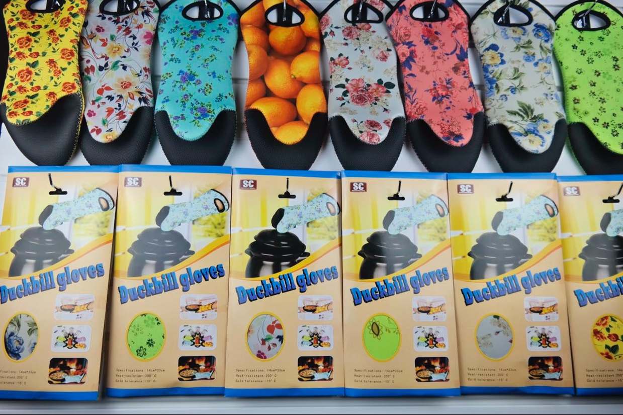 印花鸭嘴加厚隔热手套.涤纶面料加橡胶材质.14cm/32cm详情图9