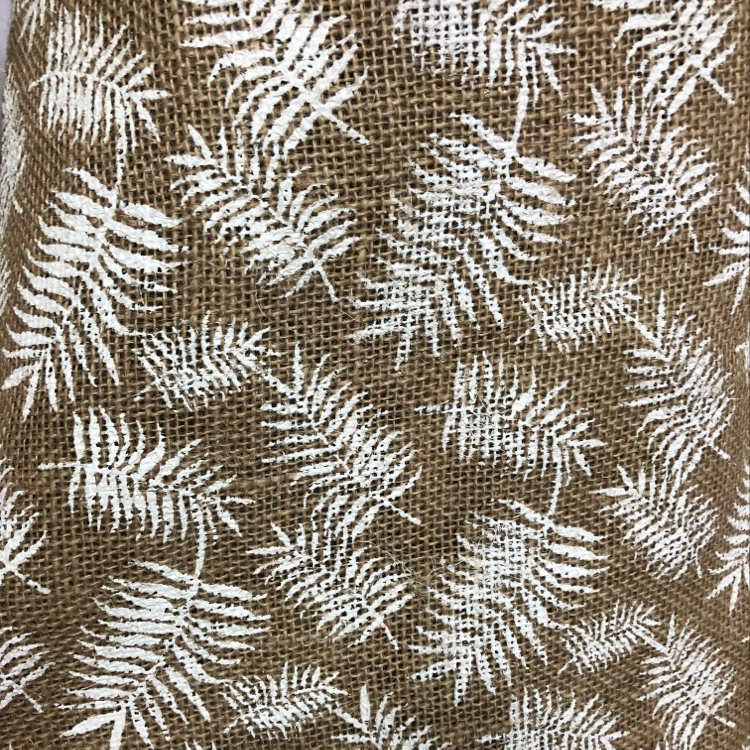 麻布面料树叶图案