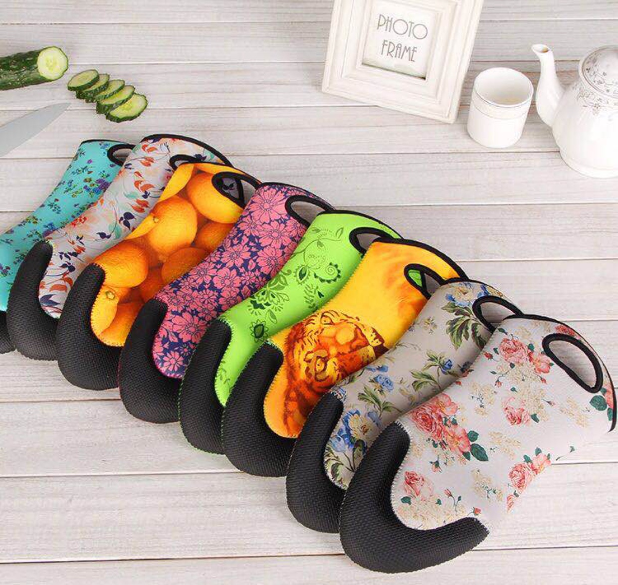 印花鸭嘴加厚隔热手套.涤纶面料加橡胶材质.14cm/32cm详情图6