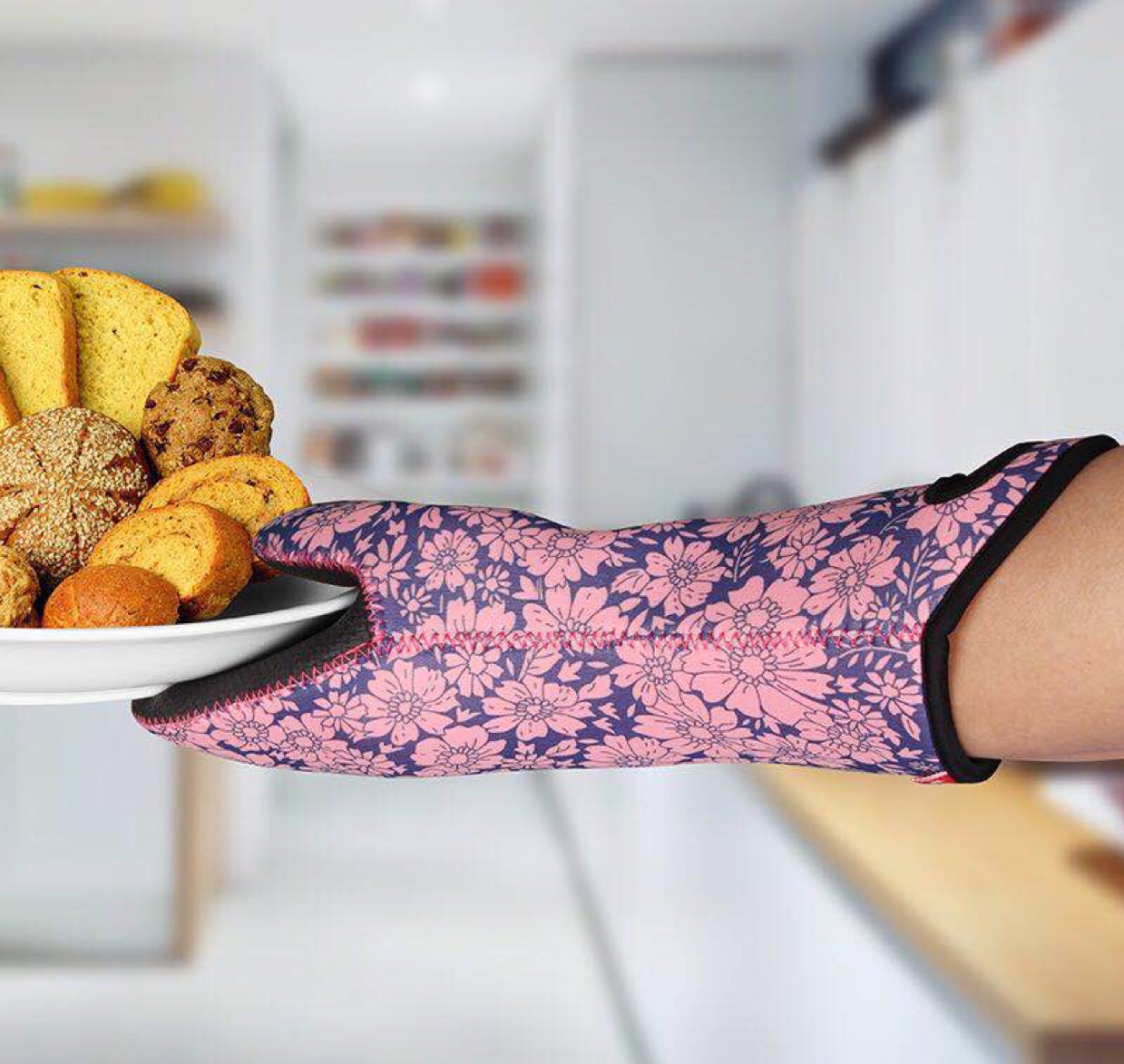 印花鸭嘴加厚隔热手套.涤纶面料加橡胶材质.14cm/32cm产品图