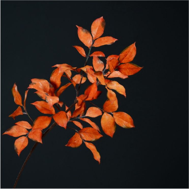Simulated green wholesale simulated tree with yellow simulated leaf birch leaves Chinese interior decorative flowers