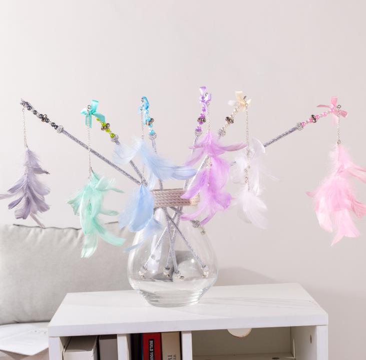 Pet products Detachable cat teasing stick with bell feathers Scratch resistant cat interactive cat teasing stick manufacturers direct sales Specification drawing