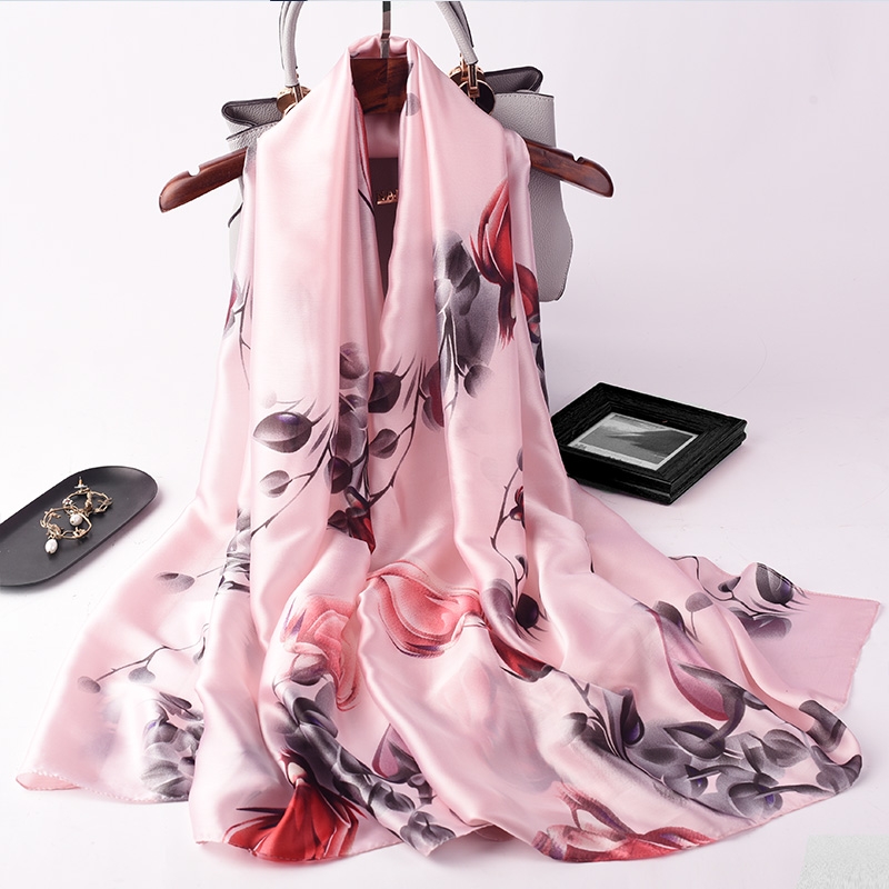 Hangzhou Silk Scarf Women Middle-Aged Scarf Long Sun Protection Shawl Summer Spring And Autumn Thin Mother Gauze Scarf details Picture