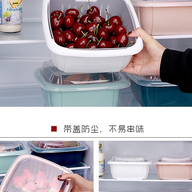 塑料带盖沥水篮厨房套装果蔬篮详情图6