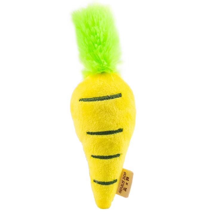 Factory direct sales explosive vegetable series pet toy plush sound color carrot cat toy undefined