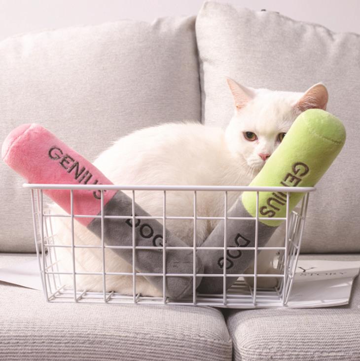 Fengpei new dog teeth grinder sound bite resistant pet toy two-color plush sound dog toy full figure