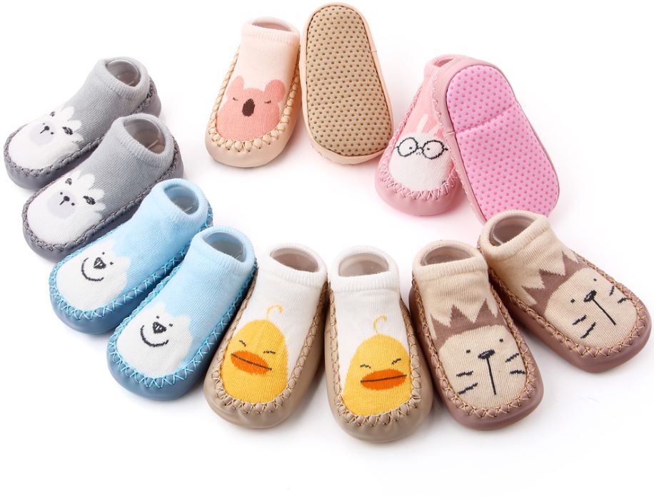 New cartoon baby floor socks non-slip leather bottom baby toddler shoes socks cotton child socks