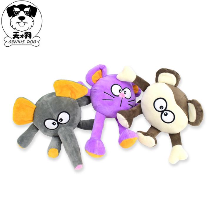 New grinding-resistant sound pet plush toy manufacturers wholesale big face animal dog toys full figure