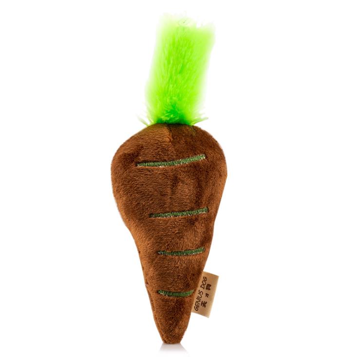 Factory direct sales explosive vegetable series pet toy plush sound color carrot cat toy undefined