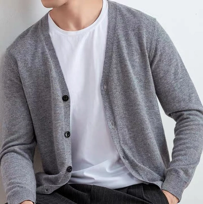 Ice Silk Knitwear Men's Cardigan Coat Slim-Fit Trend 2020 Summer Ultra-Thin Wear Air-Conditioned Sweater Wool