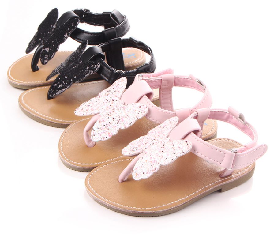 夏季新款蝴蝶凉鞋宝宝鞋防滑塑胶底婴儿鞋凉鞋