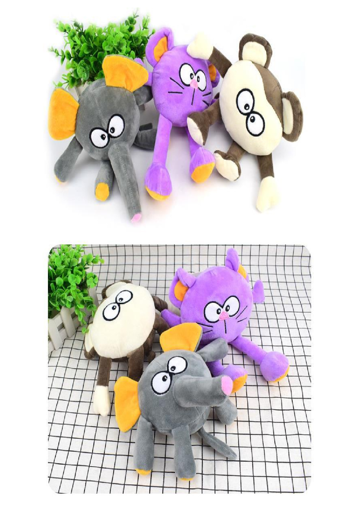 New grinding-resistant sound pet plush toy manufacturers wholesale big face animal dog toys undefined