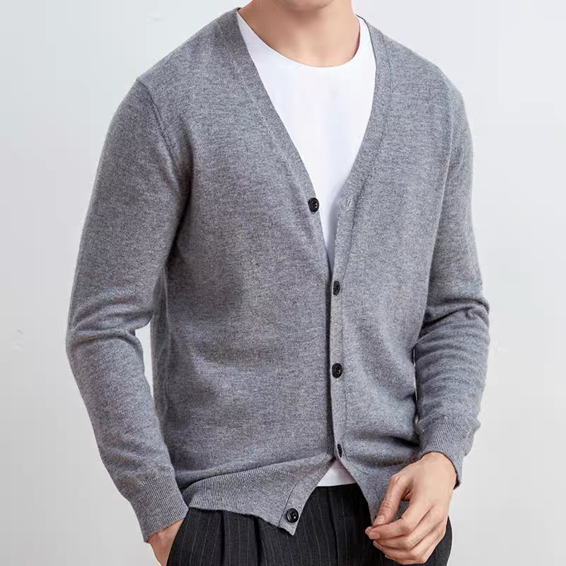Ice Silk Knitwear Men's Cardigan Coat Slim-Fit Trend 2020 Summer Ultra-Thin Wear Air-Conditioned Sweater Wool Specification drawing