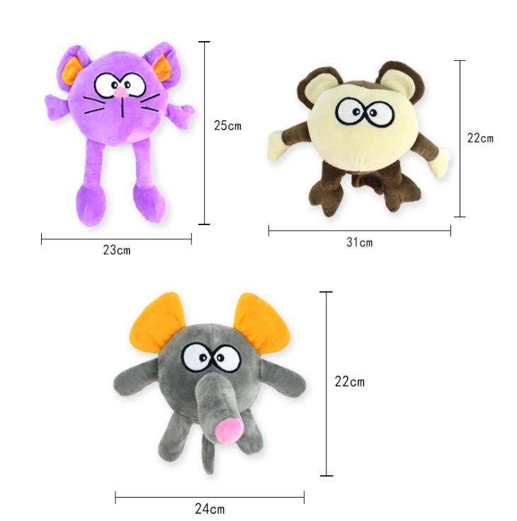 New grinding-resistant sound pet plush toy manufacturers wholesale big face animal dog toys Specification drawing