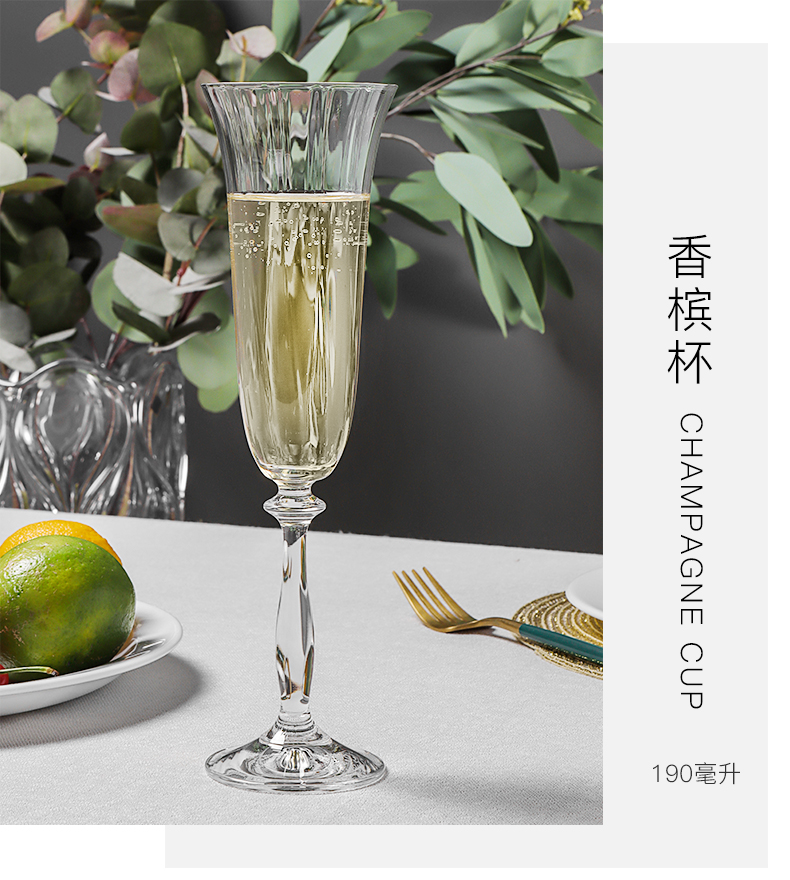 Bohemian imported red wine glasses, lead-free crystal goblets, home champagne glasses 40600/400/22 pic 7