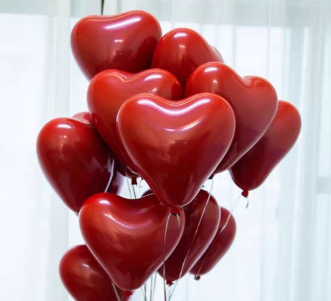 10-inch heart-shaped double-layer pomegranate red latex balloon wedding room party decoration and arrangement network Gemstone red double-layer balloon