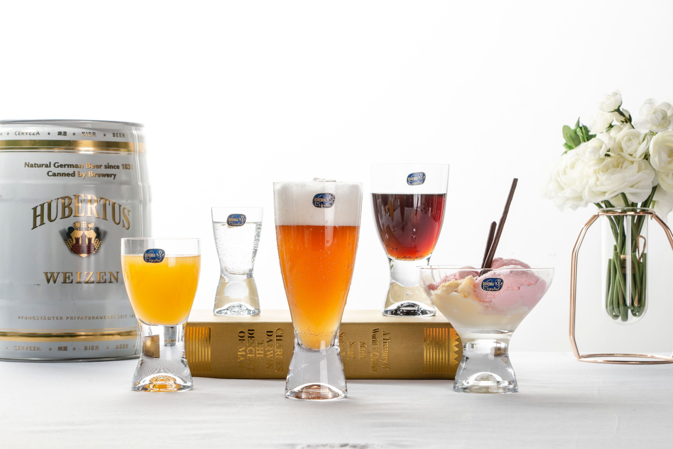 Crystalex imported lead-free crystal beer mugs from the Czech Republic, Senba Series 40427/320