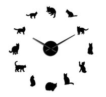 Yiwu good goods cat simple wall clock living room fashion art clock clock creative clock