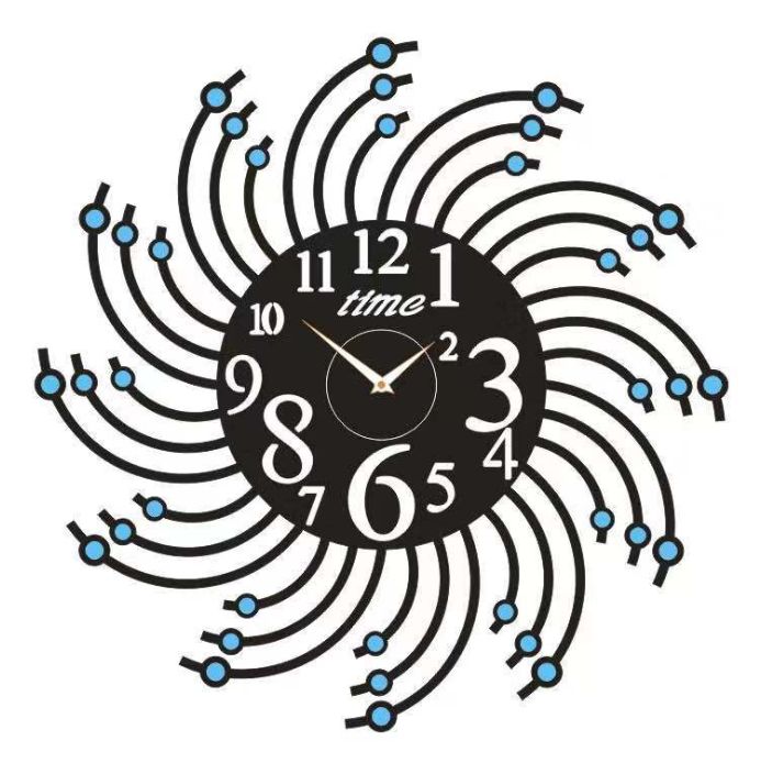 Yiwu's high-quality three-dimensional acrylic decorative creative diamond wall sticker wall clock diy fashionable wall clock details Picture