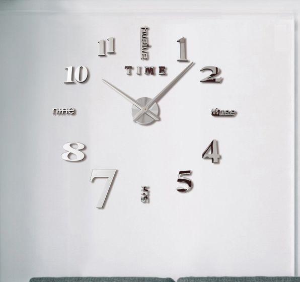 Yiwu good goods mirror wall clock medium size fashion simple living room office creative wall clock thumbnail