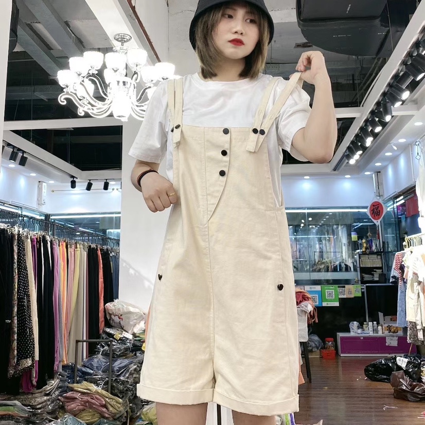 依卓娅欣20B08女装 夏季新款两件套休闲裤 百搭宽松背带裤细节图