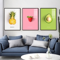 Simple modern small fresh fruit pineapple lemon orange strawberry restaurant decorative painting dessert shop murals