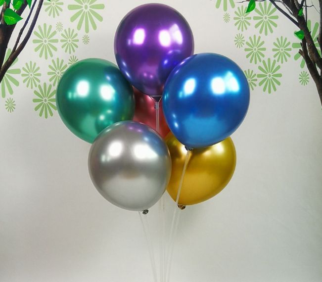 Manufacturers wholesale 12 inches 2.8 grams of thick metal color latex balloon wedding party decoration round metal balloon thumbnail