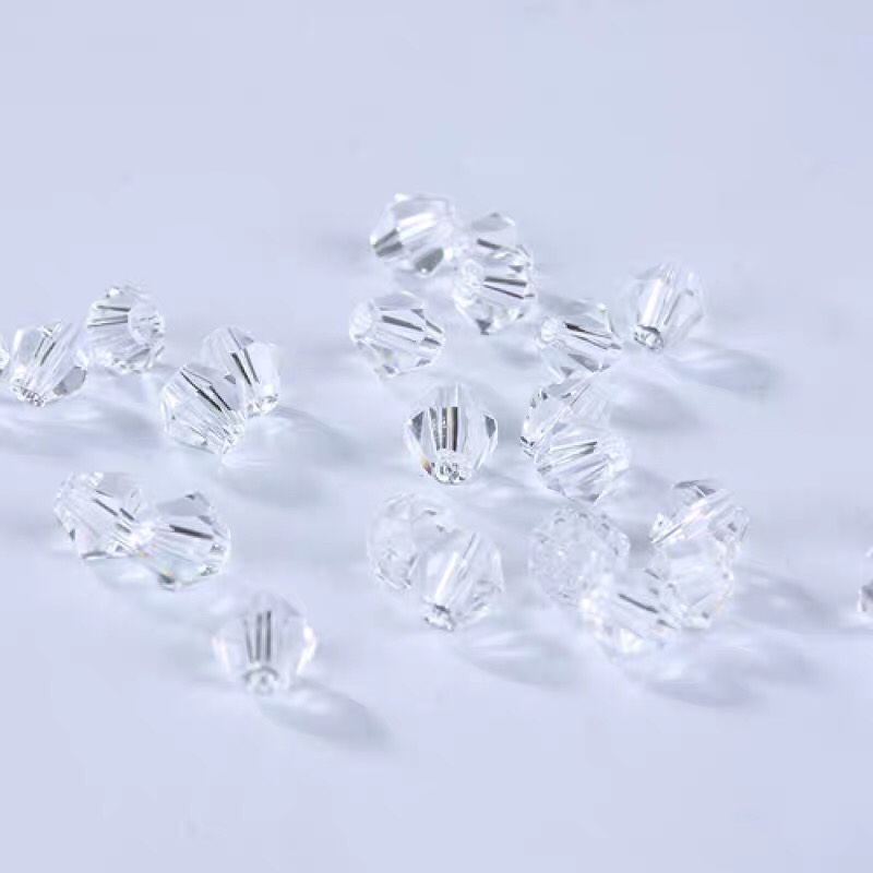 嵌碧DIY水晶散珠小米珠串珠饰品配件水晶珠子4mm菱形珠菱珠