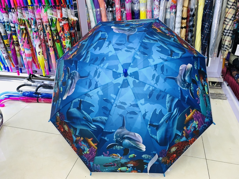 Underwater World Children's Umbrella, a premium umbrella manufacturer, offers direct sales of cross-border export rain gear and umbrellas details Picture