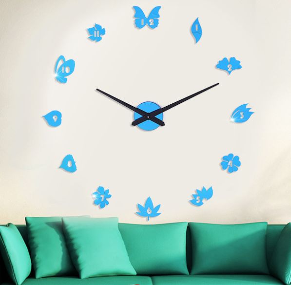 Yiwu Good Goods' second-generation new product, nail-free creative clock, wall-mounted clock, 3d stereoscopic leaf