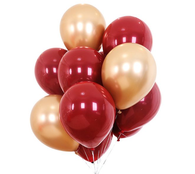 10 "single layer garnet latex ins web celebrity balloons wedding room decoration wedding proposal ruby red balloons for valentine's day thumbnail