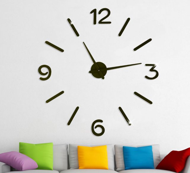 Yiwu good goods mirror wall clock simple 3D three-dimensional acrylic wall painting creative fashion wall clock thumbnail