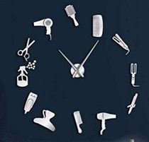 Yiwu good goods hairdressing tools DIY fun clock creative hairdressing decorative wall sticker clock