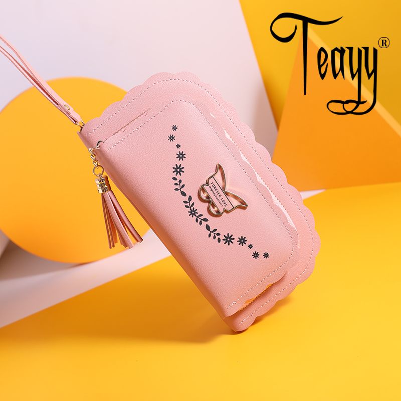 New women's double zipper wallet Korean version of simple change mobile phone bag manufacturers direct