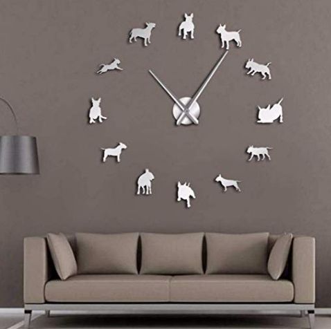 Yiwu good goods 3D dog pet wall clock DIY fun clock creative living room decoration wall stick clock thumbnail