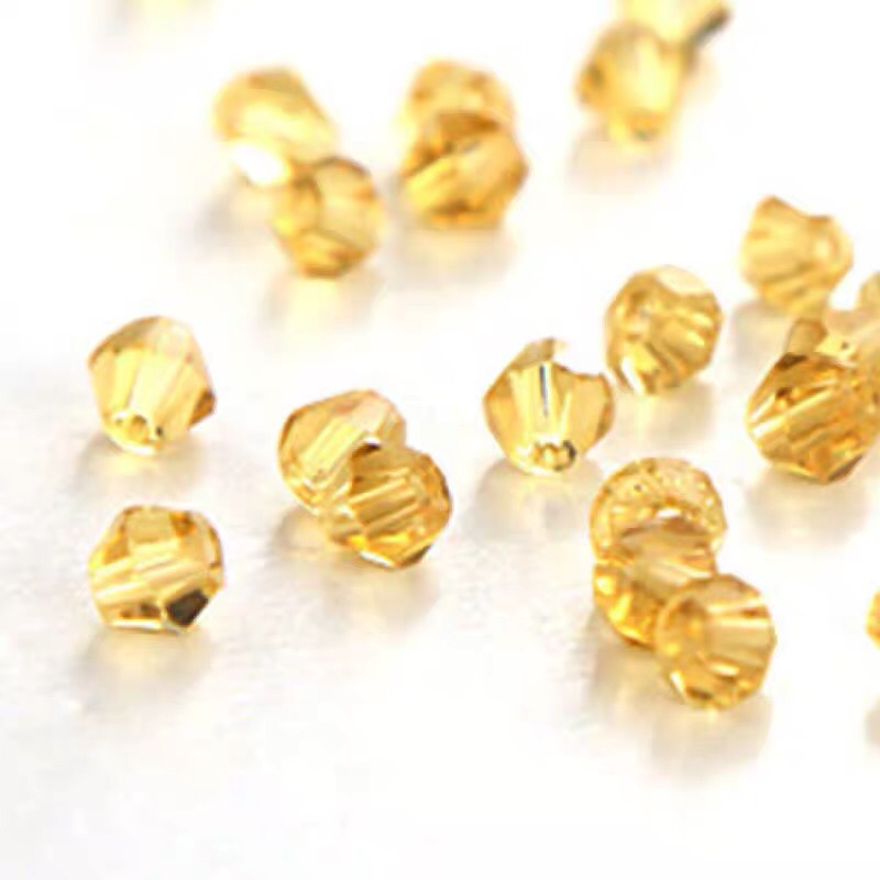 水晶珠子4mm水晶压顶菱形珠子包DIY手工串珠首饰配件手链项链材料