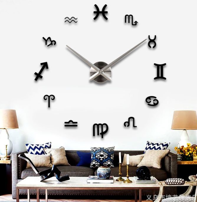 Yiwu good goods European modern wall clock living room creative DIY personality clock home decoration wall stick mute wall watch thumbnail