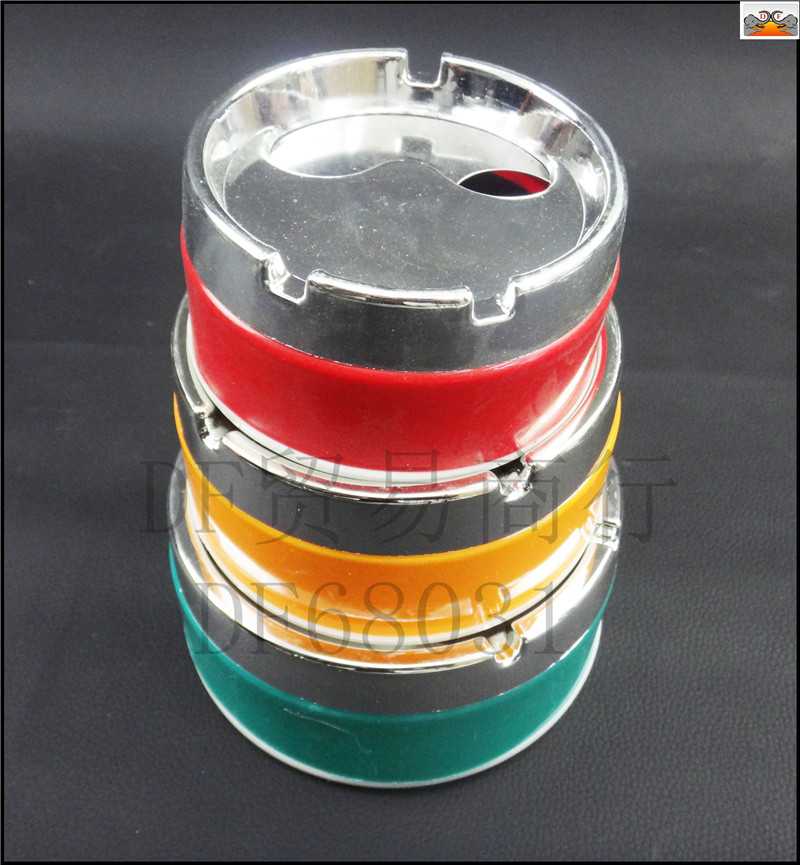 DF68031炫彩烟灰缸彩色烟灰缸塑料烟灰缸不锈钢烟灰缸密封式防风烟缸 客厅家用旋转加厚DF TRADING HOUSE详情图1