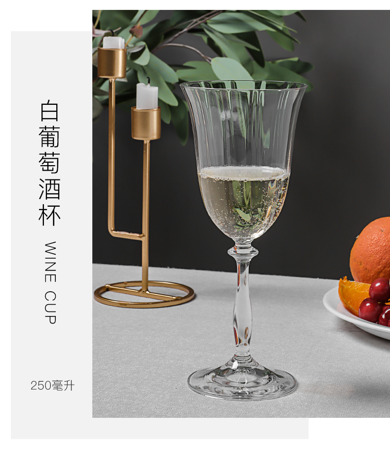 Bohemian imported red wine glasses, lead-free crystal goblets, home champagne glasses 40600/400/22 pic 13