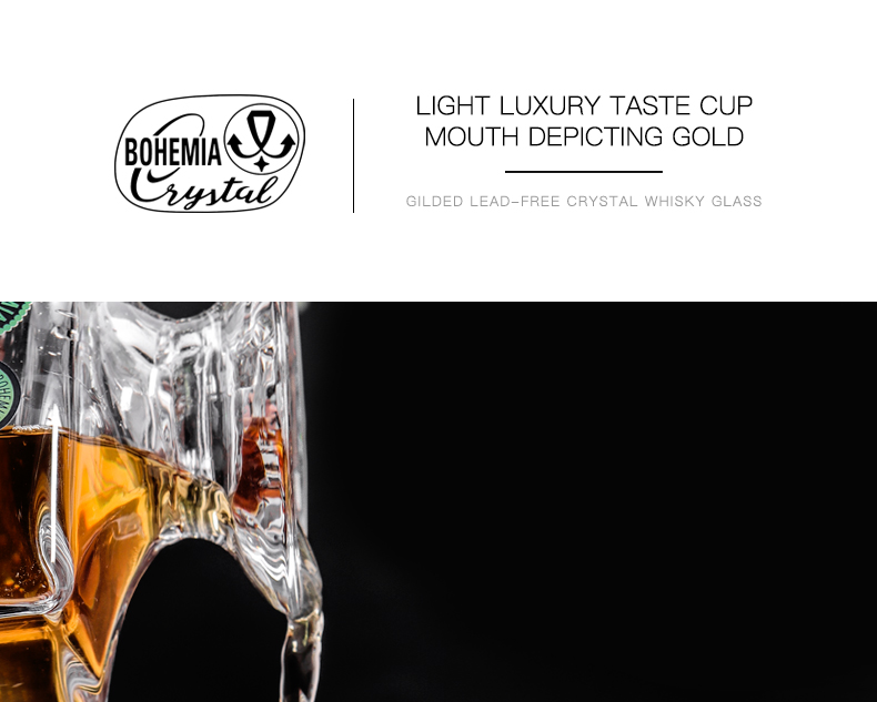 Czech imported crystal glass whisky glass for home use, European classical glass with silver butterfly and flower patterns pic 3