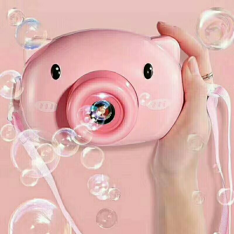 网红小猪电动泡泡相机图
