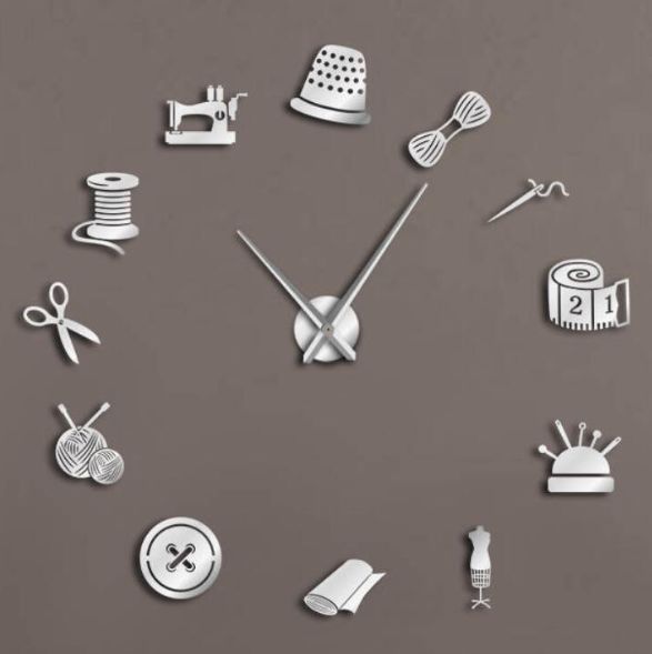 Yiwu good goods fashion simple living room wall clock 3D creative clock home decoration creative wall clock