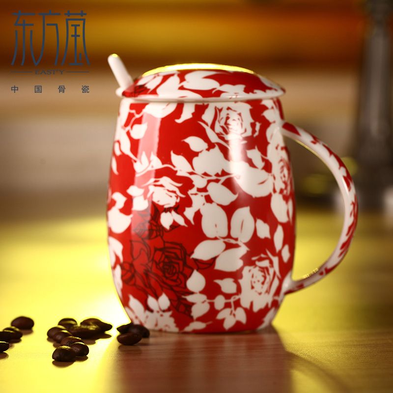 Dongfangying Bone China Lid Cup Urban Rose Specification image