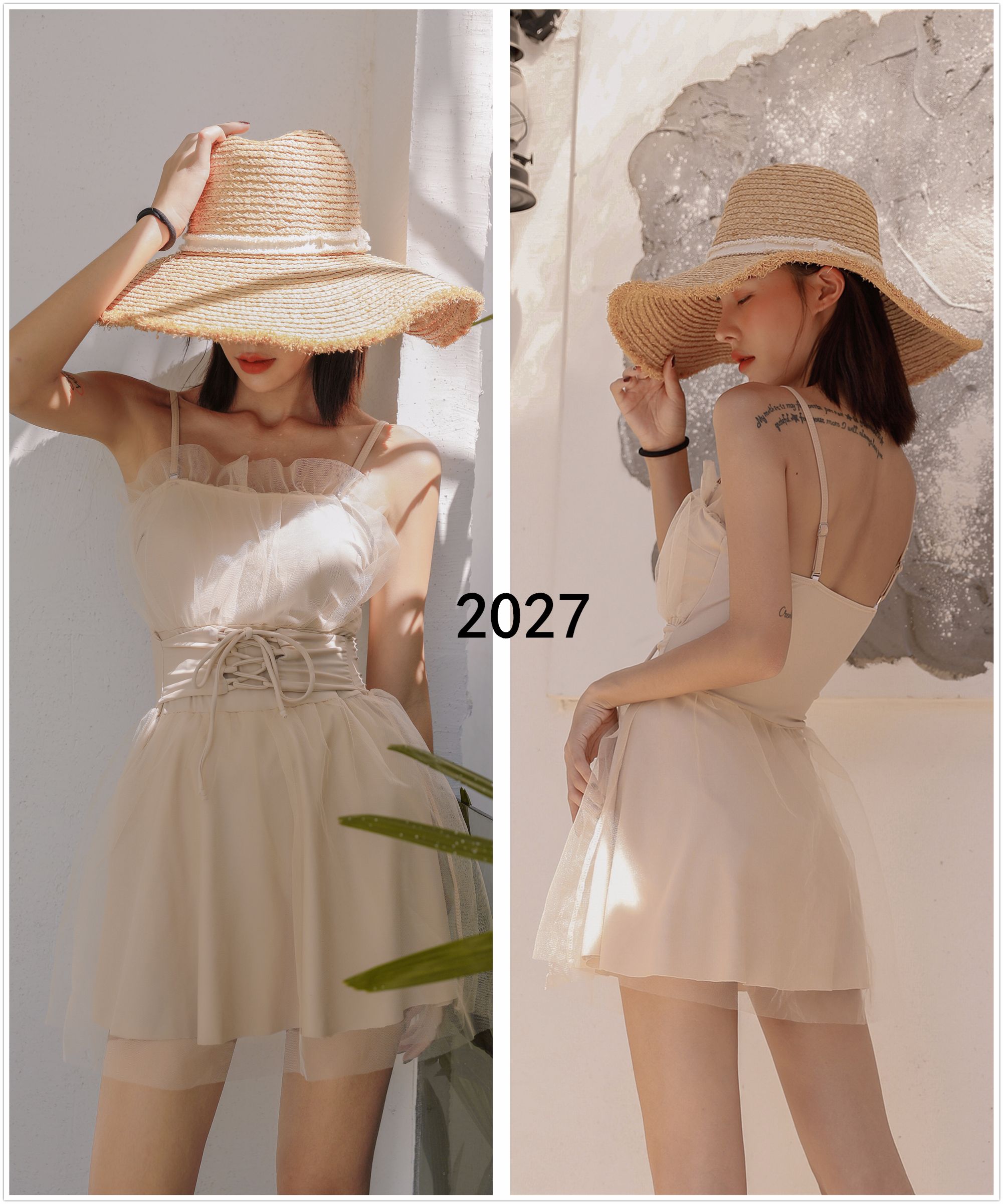 South Korean Small Fragrant Wind Short Sleeve Sleeve Sexy Conservative Hot Spring Thin Cover Belly One-Piece Swimsuit Woman